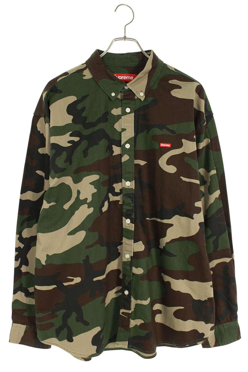 シュプリーム SUPREME　サイズ:L 25AW Small Box Denim Shirt Woodland Camo スモールボックスカモ柄デニム長袖シャツ(グリーン&times;ブラウン)【121152】【SB01】【メンズ】【中古】bb212#rinkan*A｜RINKAN