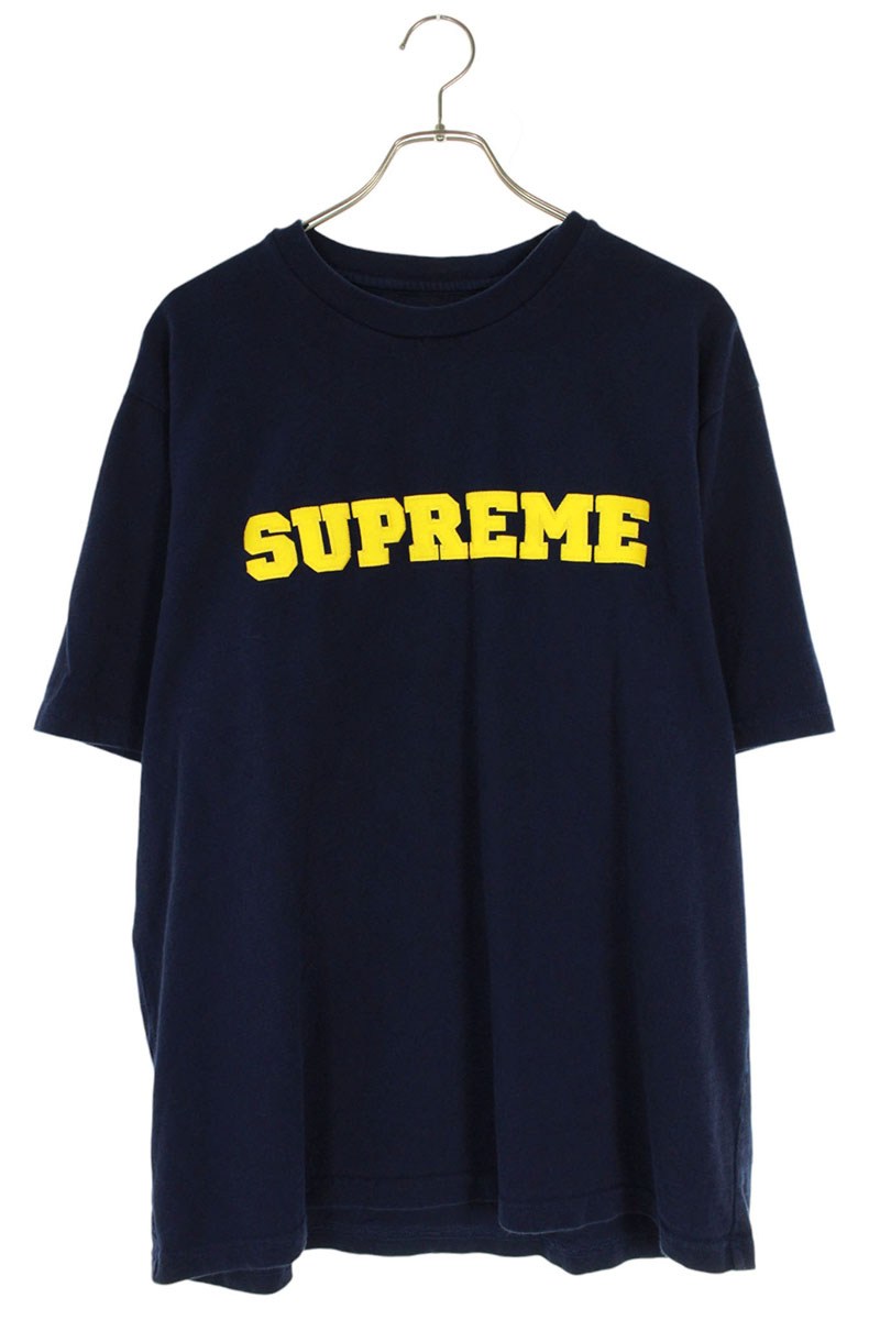シュプリーム SUPREME 大きさ:L  23AW  Collegiate S S Top 分科大学ロゴタイププルオーバー(米国海軍×黄色)【923062】【SB01】【メンズ】【中古】bb212#rinkan*B