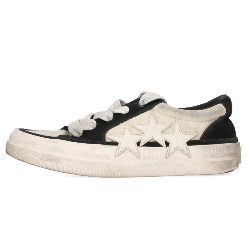アミリ AMIRI 大きさ:43  SUNSET SKATE LOW サン仕掛ける滑る スウェードレザースニーカー(白いこと×黒いこと)【321152】【OM10】【メンズ】【小物】【中古】bb87#rinkan*B