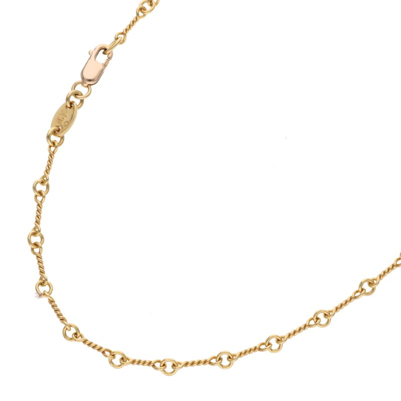 クロムハーツ Chrome Hearts　 サイズ:18inch 22K NECKCHAIN T18 ツイストチェーン18inch ゴールドネックレス(イエローゴールド 7.44g)【521152】【SJ02】【小物】【中古】bb209#rinkan*B
