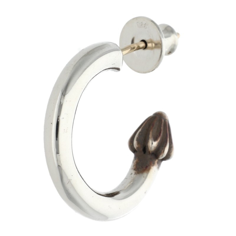 クロムハーツ Chrome Hearts   HOOP PLAIN プレーンフープ しろがね色ピアス(しろがね色 3.35g)【421152】【os06】【小物】【中古】bb297#rinkan*B