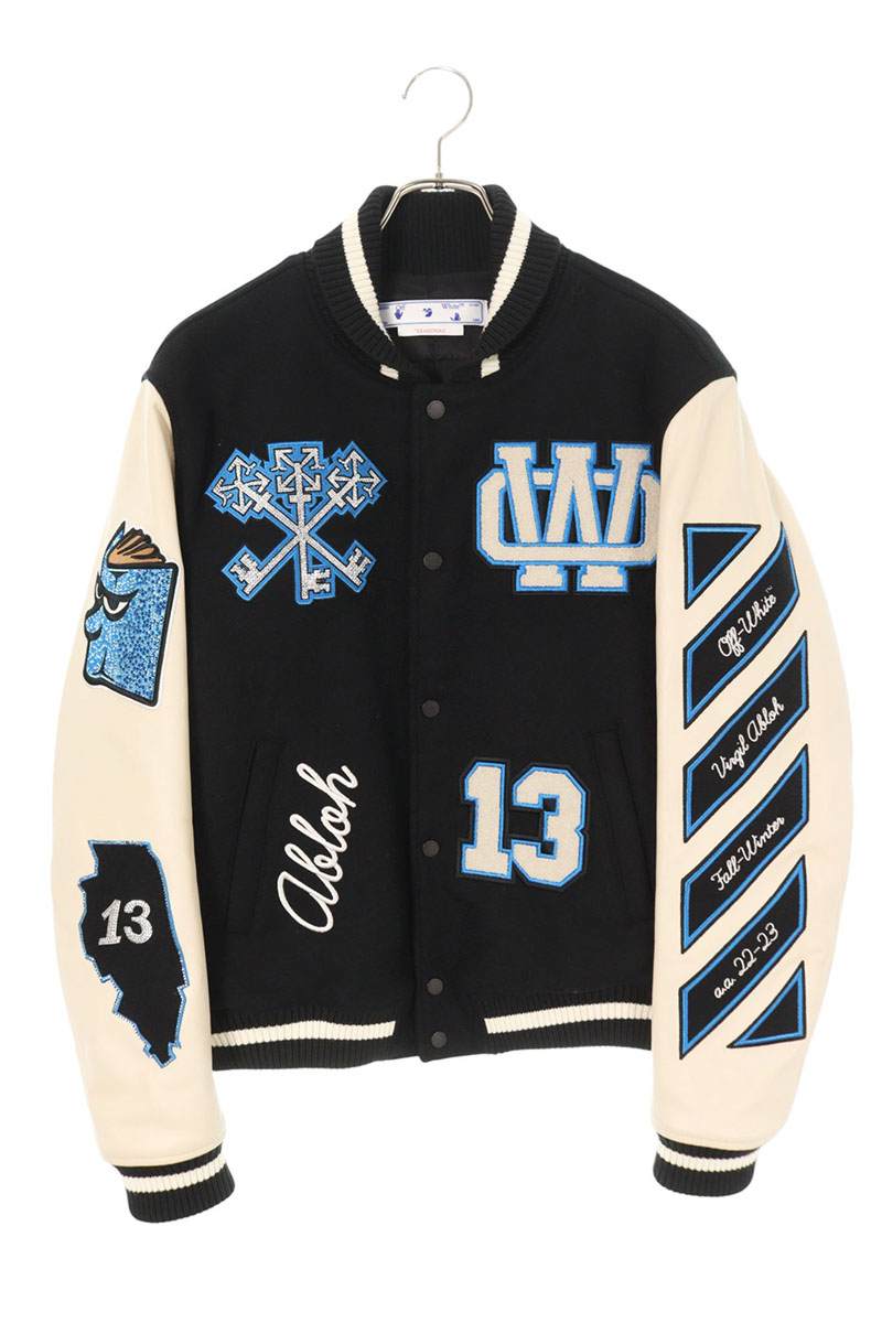楽天市場】【完売】オフホワイト OFF-WHITE メンズ LEATHER VARSITY