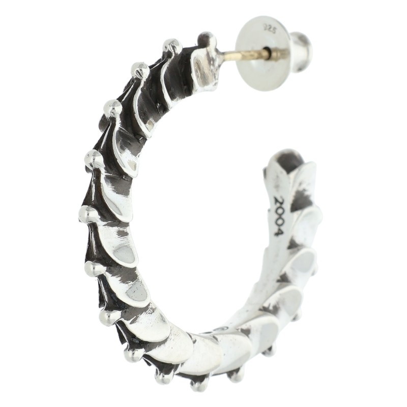 クロムハーツ Chrome Hearts   HOOP CRSSTAL クロステイルフープ しろがね色ピアス(しろがね色 5.56g)【521152】【聞き入れる15】【小物】【中古】bb379#rinkan*B