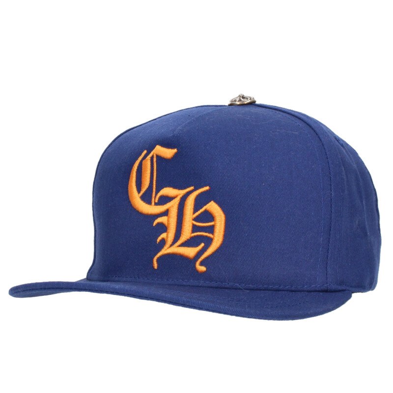 クロムハーツ Chrome Hearts   CH HAT CH刺しゅう野球旗がしら(青碧×黄色)【321152】【SJ02】【小物】【中古】bb82#rinkan*S