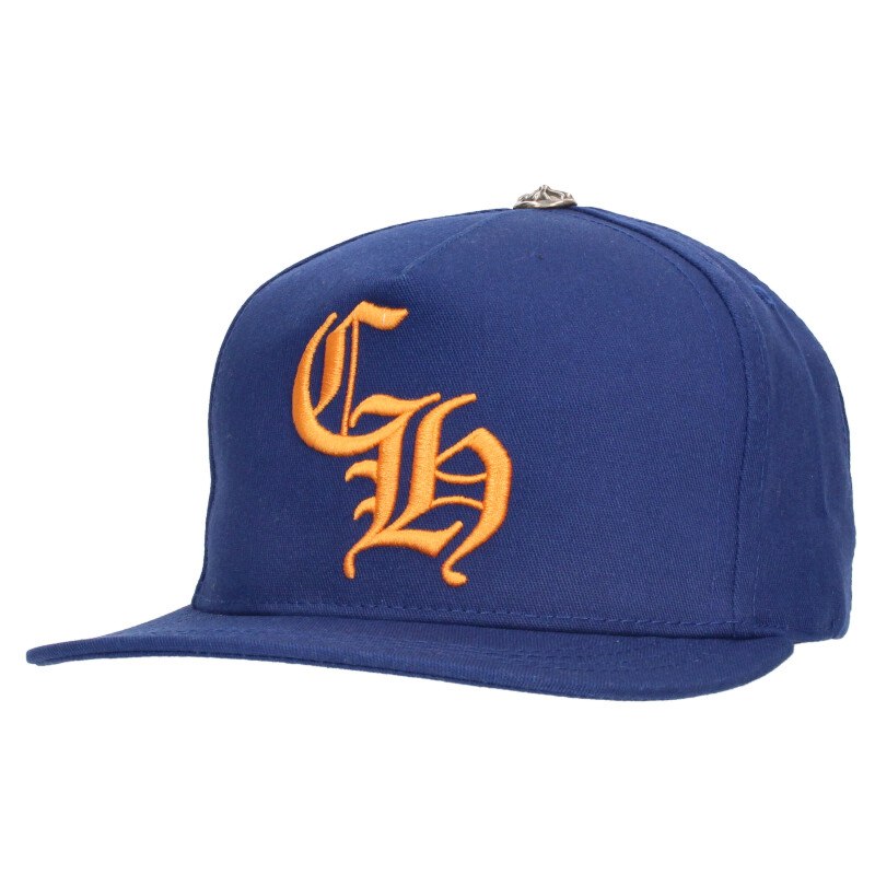 クロムハーツ Chrome Hearts   CH HAT CH刺しゅう野球旗がしら(青碧×黄色)【321152】【SJ02】【小物】【中古】bb82#rinkan*S