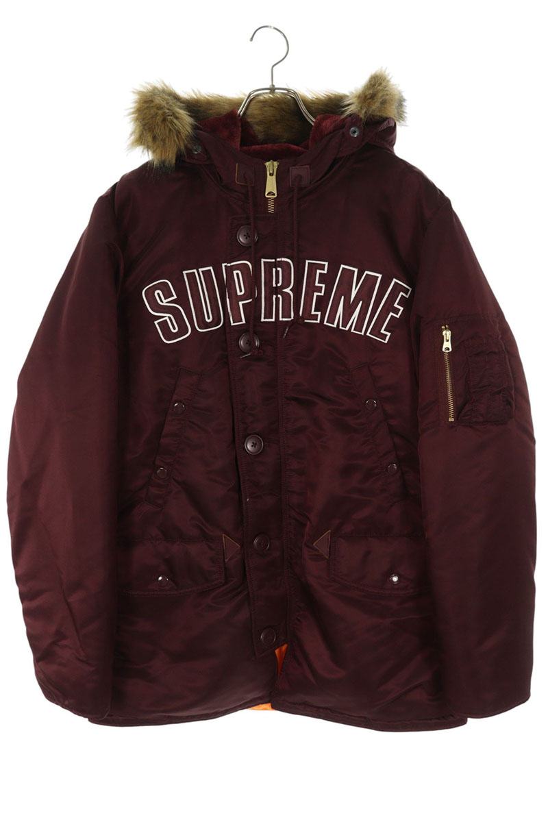 シュプリーム SUPREME　 サイズ:L 16AW Arc Logo N-3B Parka アーチロゴミリタリーパーカーブルゾン(ボルドー)【621152】【BS55】【メンズ】【中古】bb344#rinkan*B