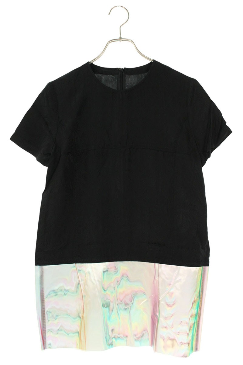 トリココムデギャルソン tricot COMME des GARCONS　 TO-040080 AD1995ジャガードフラワービニール切替ワンピース(ブラック×クリア)【102152】【BS99】【レディース】【中古】bb51#rinkan*B 12,454円