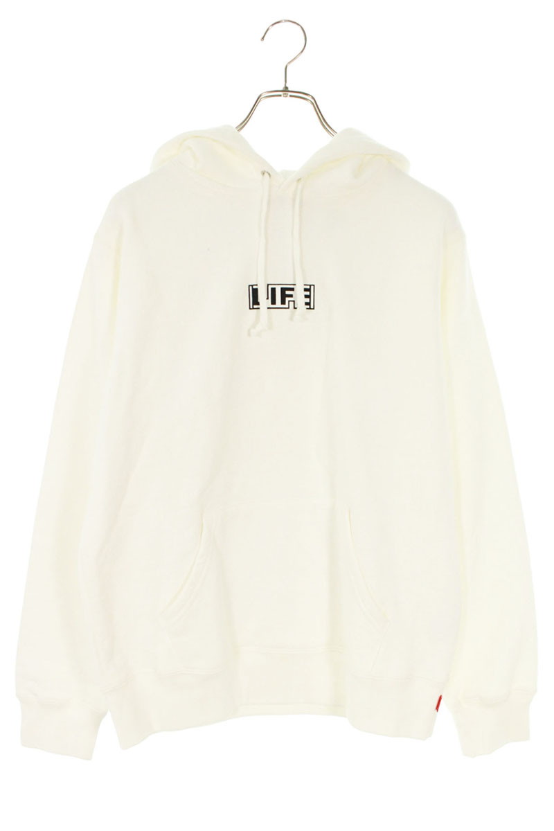 シュプリーム SUPREME　 サイズ:S 19SS Gilbert&George DEATH Hooded Sweatshirt ギルバートアンドジョージデスプルオーバーパーカー(ホワイト)【621152】【SB01】【メンズ】【中古】bb380#rinkan*B