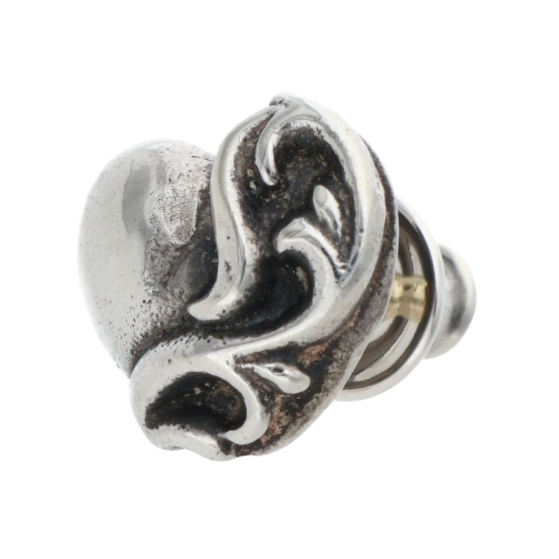 クロムハーツ Chrome Hearts   STUD HEART ハートスタッド しろがね色ピアス(しろがね色 1.55g)【621152】【SS07】【小物】【中古】bb411#rinkan*B