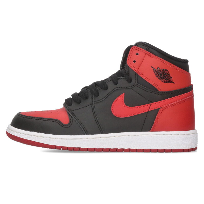 ナイキ NIKE 大きさ:24.5珊  AIR JORDAN 1 RETRO HIGH OG BG 575441-001 エアジョーダン1レトロハイオージースニーカー(黒いこと×赤いこと)【302152】【BS99】【レディース】【小物】【中古】bb411#rinkan*A
