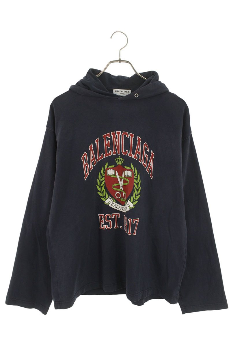 【正規品】バレンシアガ　パーカー　ロゴ BALENCIAGA（バレンシアガ） パーカー Soccer Paris Zip-Hoodie 744457