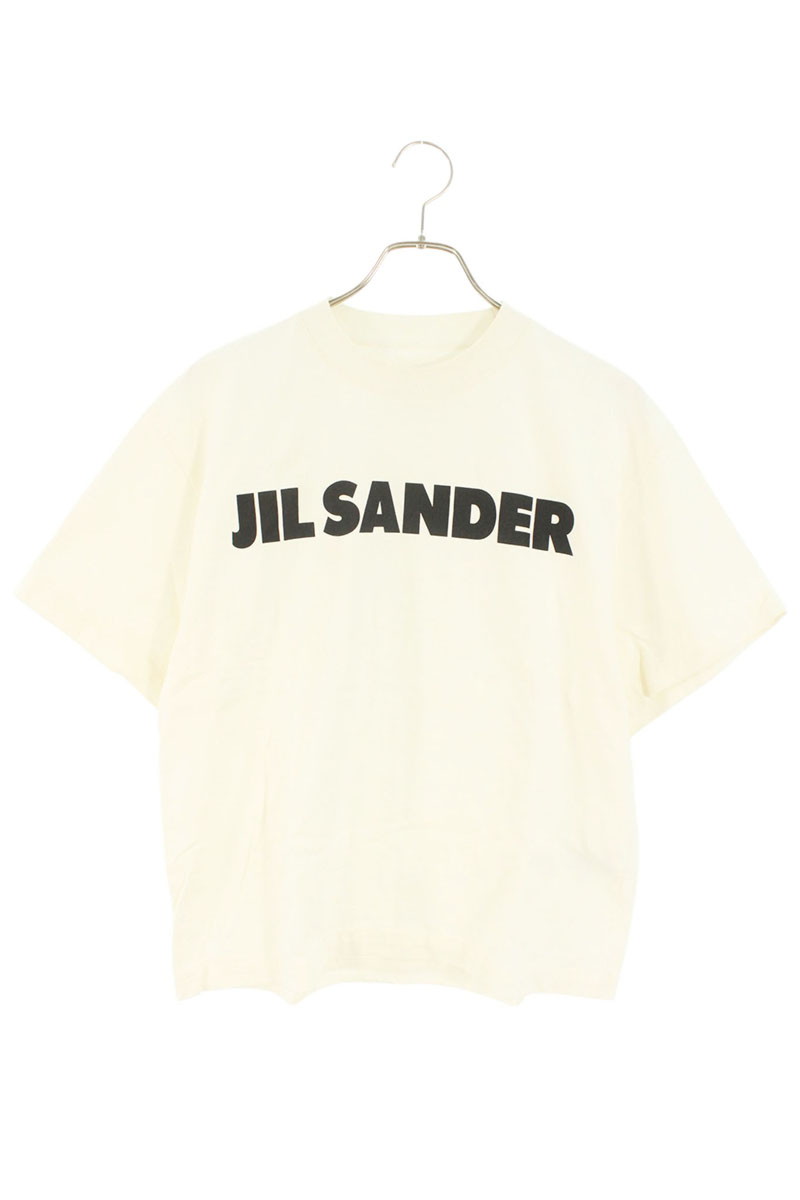 ジルサンダー JILSANDER　 サイズ:XS KK JW ZN 0001 ロゴプリントクルーネックTシャツ(ホワイト)【921152】【BS99】【レディース】【中古】bb62#rinkan*B