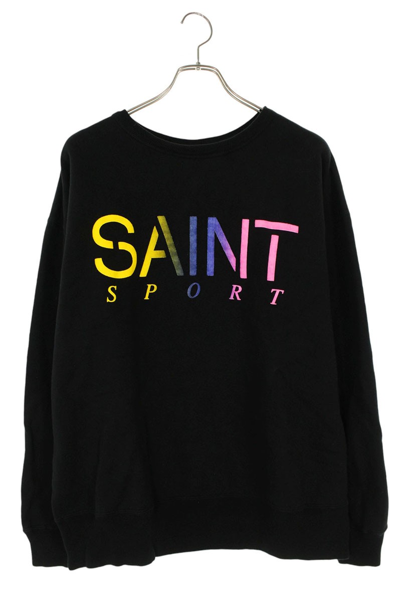 セントマイケル SAINT MICHAEL　サイズ:L 25AW SM-HR1-0000-044 スポーツクルーネックスウェット(ブラック)【102152】【SB01】【メンズ】【中古】bb30#rinkan*B｜RINKAN 24,602円