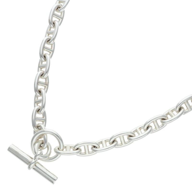 エルメス HERMES 大きさ:MM  Chaine d\u0027Ancre MM シェーヌダンクルシルバーチョーカーネックレス(しろがね色 106.16g)【302152】【SB01】【小物】【中古】bb87#rinkan*B