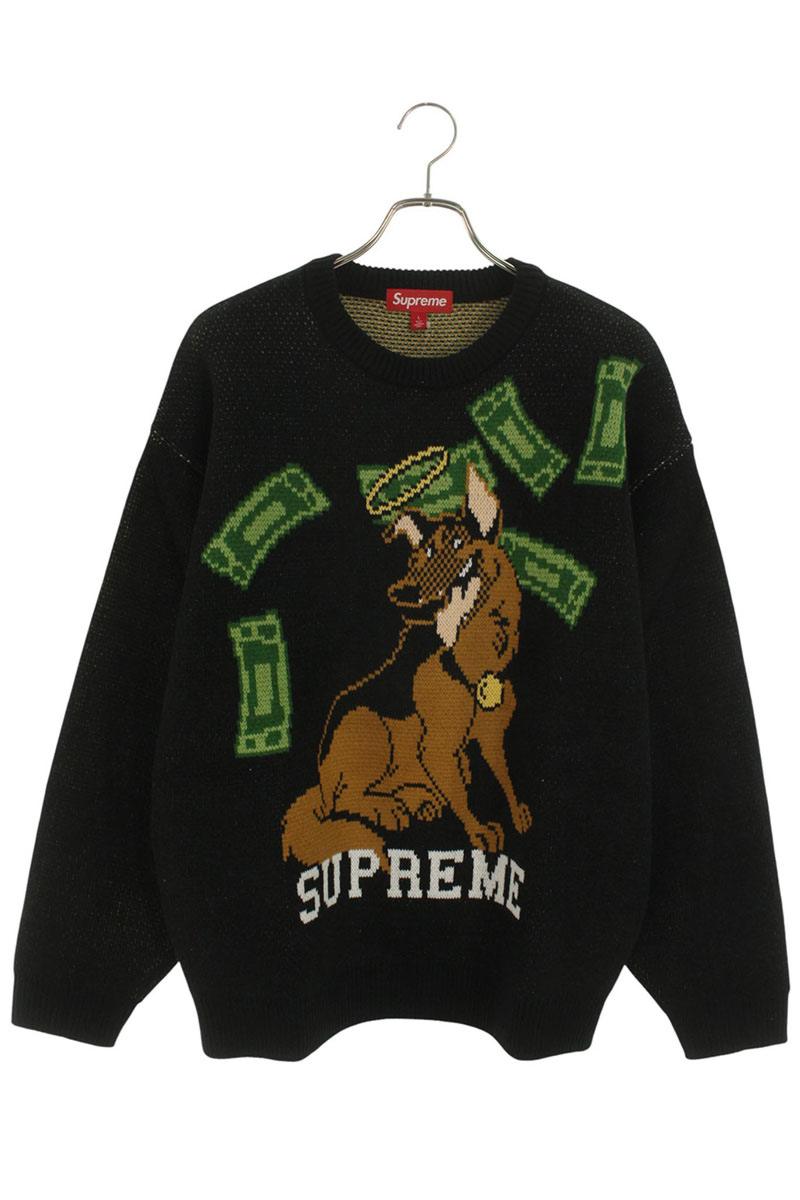 シュプリーム SUPREME 大きさ:L  25AW  All Dogs Go To Heaven Sweater オールドッグゴートゥーヘブンニット(黒いこと)【302152】【BS55】【メンズ】【中古】bb51#rinkan*S