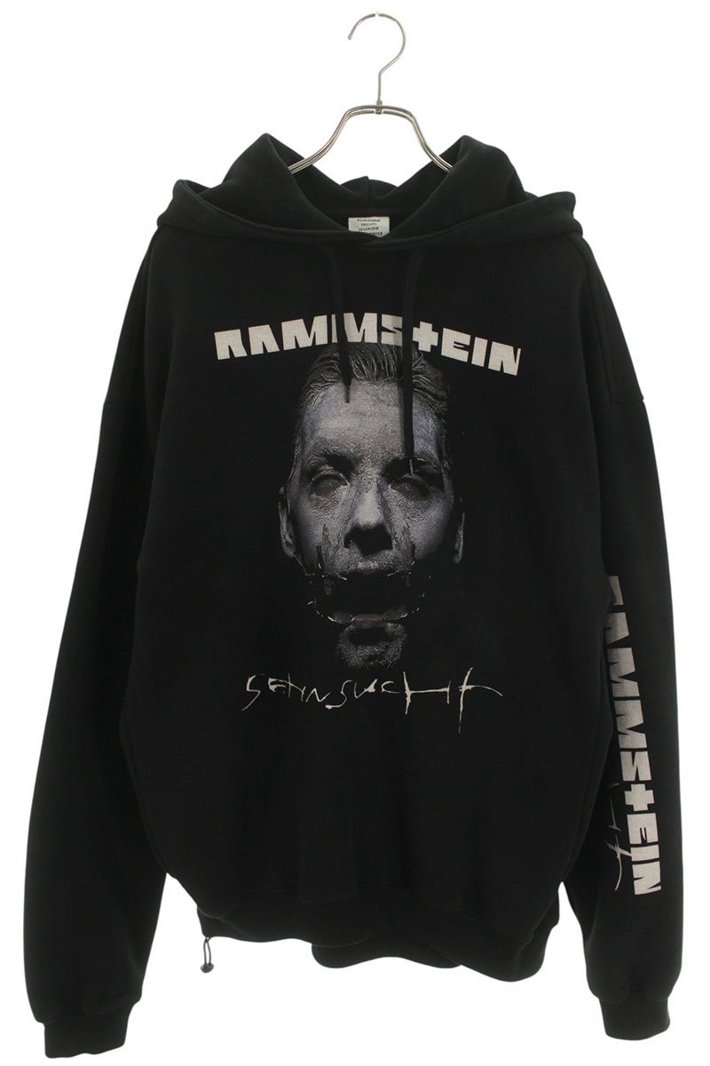 ヴェトモン VETEMENTS　サイズ:M 17AW MAH18TR29 アートワークプリントオーバーサイズプルオーバーパーカー(ブラック)【102152】【SB01】【メンズ】【中古】bb380#rinkan*B｜RINKAN