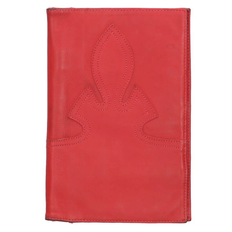 クロムハーツ Chrome Hearts   LS NOTEPAD ノートパッド フレアニーレザーノートパッド(レッド)【102152】【SS07】【小物】【中古】bb460#rinkan*B