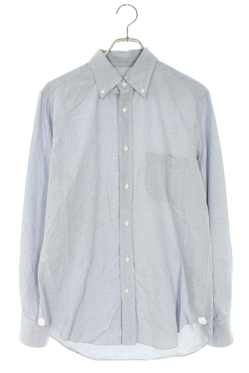 ロロピアーナ Loro Piana　 サイズ:S MAB1852 コットンボタンダウン長袖シャツ(ブルー調)【302152】【BS99】【メンズ】【中古】bb429#rinkan*B