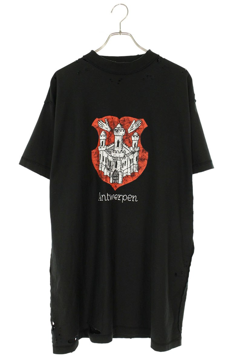 バレンシアガ BALENCIAGA　サイズ:1 787358 TQVP7 デストロイ加工インサイドアウトTシャツ(ブラック)【103062】【SB01】【メンズ】【中古】bb132#rinkan*B｜RINKAN