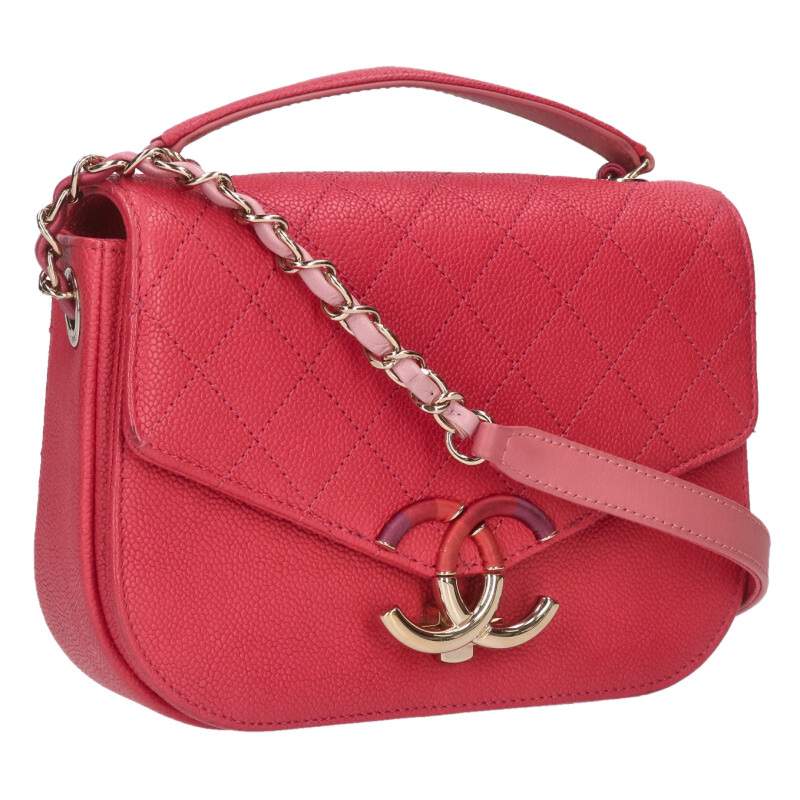 シャネル CHANEL　 ハーフココマーク キャビアスキンチェーンショルダーバッグ(レッド&times;ゴールド)【402152】【GZ14】【小物】【中古】bb30#rinkan*A｜RINKAN
