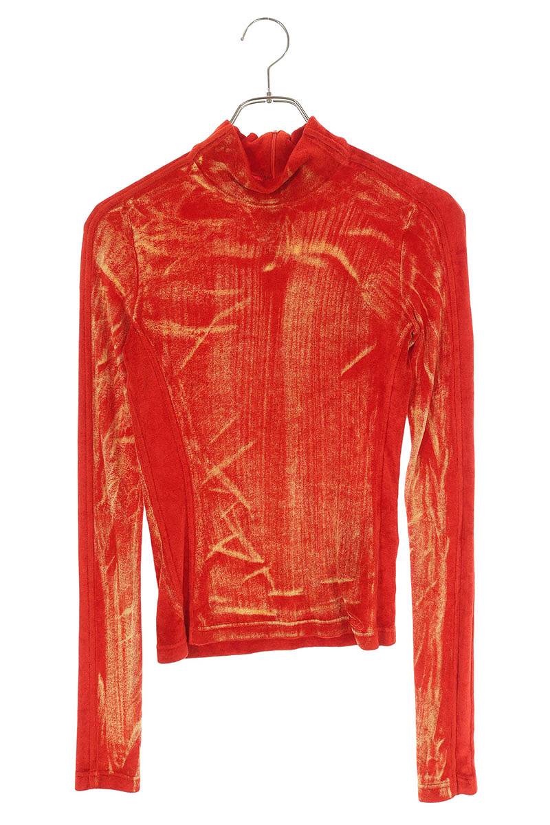 ディーゼル DIESEL　 サイズ:S T-SLIMY TOP モックネック長袖カットソー(レッド調)【702152】【BS99】【レディース】【中古】bb429#rinkan*S