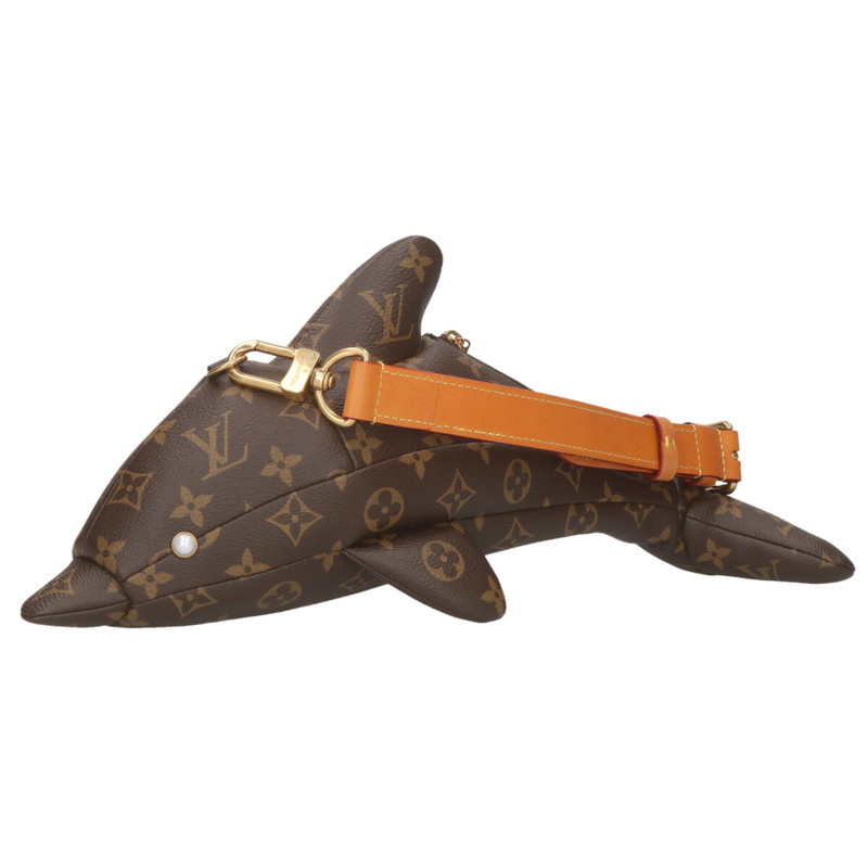 ルイヴィトン LOUISVUITTON   M14963 海豚・御徒面子 モノグラムレザードルフィンショルダーバッグ(赤銅色)【802152】【OM10】【小物】【中古】bb346#rinkan*B