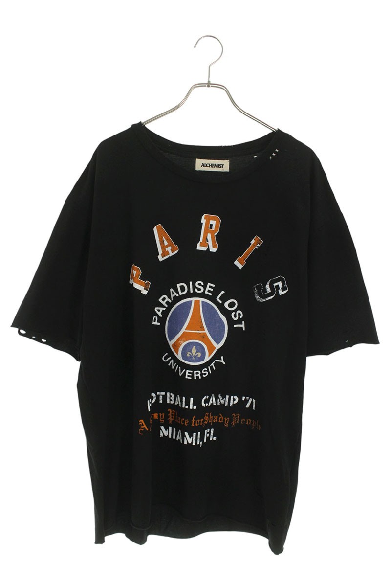 アルケミスト ALCHEMIST　 サイズ:XXL 25SS AL-S25-0000-075 カッティング加工PARISロゴプリントTシャツ(ブラック)【112152】【BS99】【メンズ】【中古】bb428#rinkan*A