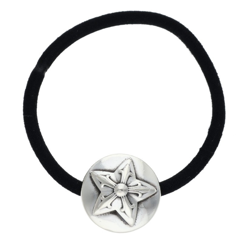 クロムハーツ Chrome Hearts   HAIRBAND スターボタンヘアゴム シルバーヘアゴム(しろがね色 総掛け目21.06g)【612152】【os06】【小物】【中古】bb411#rinkan*B