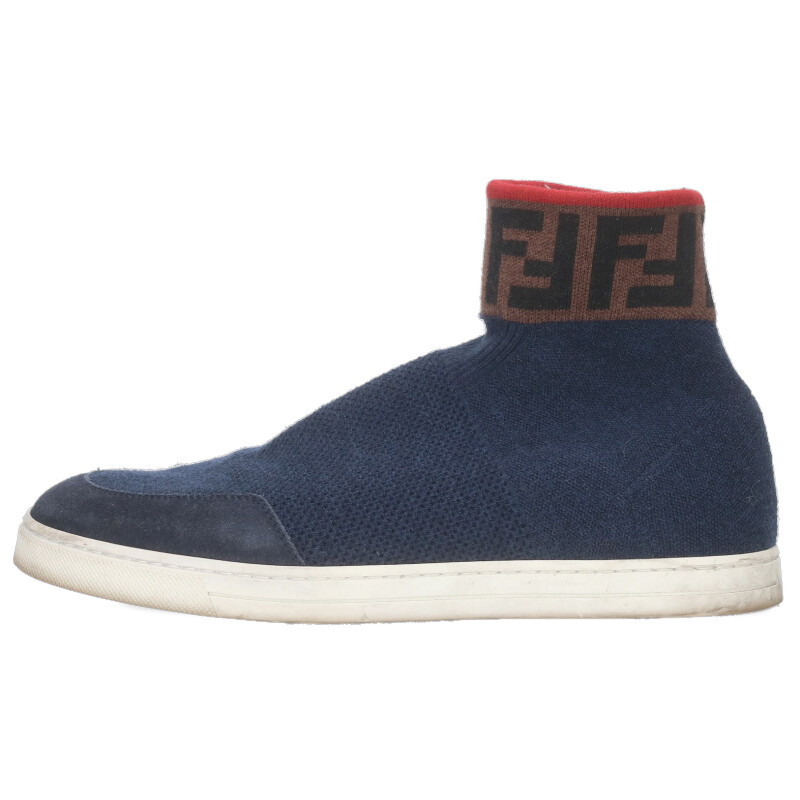フェンディ FENDI 大きさ:7 FFロゴソックススニーカー(米国海軍×赤銅色)【212152】【BS99】【メンズ】【小物】【中古】bb205#rinkan*B