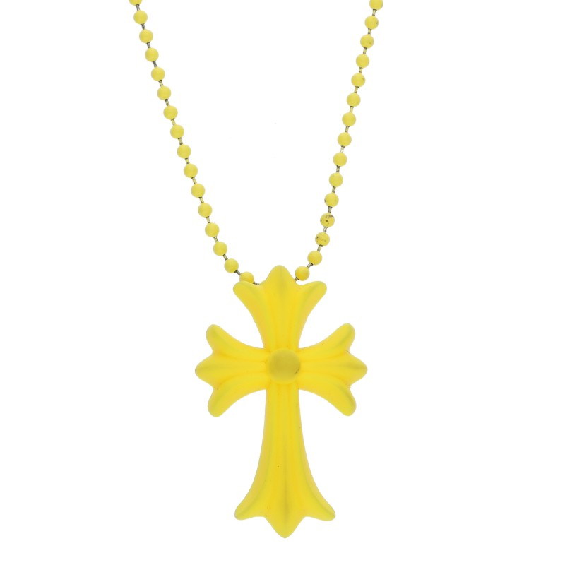 クロムハーツ Chrome Hearts　 RUBBER CH CRS SML ラバースモールCHクロス シリコンラバーネックレス(イエロー 総重量8.48g)【412152】【NO05】【小物】【中古】bb390#rinkan*B