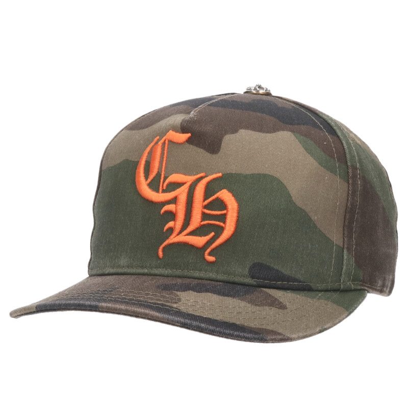 クロムハーツ Chrome Hearts サイズ:ONE SIZE CH HAT CH刺繍ベースボール帽子(グリーン調×オレンジ)【212152】【SJ02】【小物】【中古】bb431#rinkan*B |RINKAN