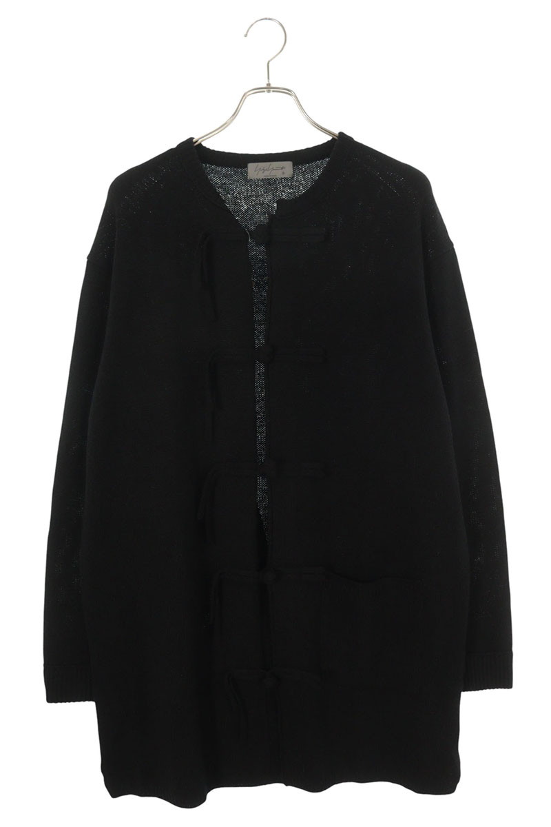 ヨウジヤマモトプールオム YOHJI YAMAMOTO POUR HOMME 大きさ:3  HO-K78-196 チャイナボタンロングカーディガン(黒いこと)【101062】【BS99】【メンズ】【中古】bb187#rinkan*A