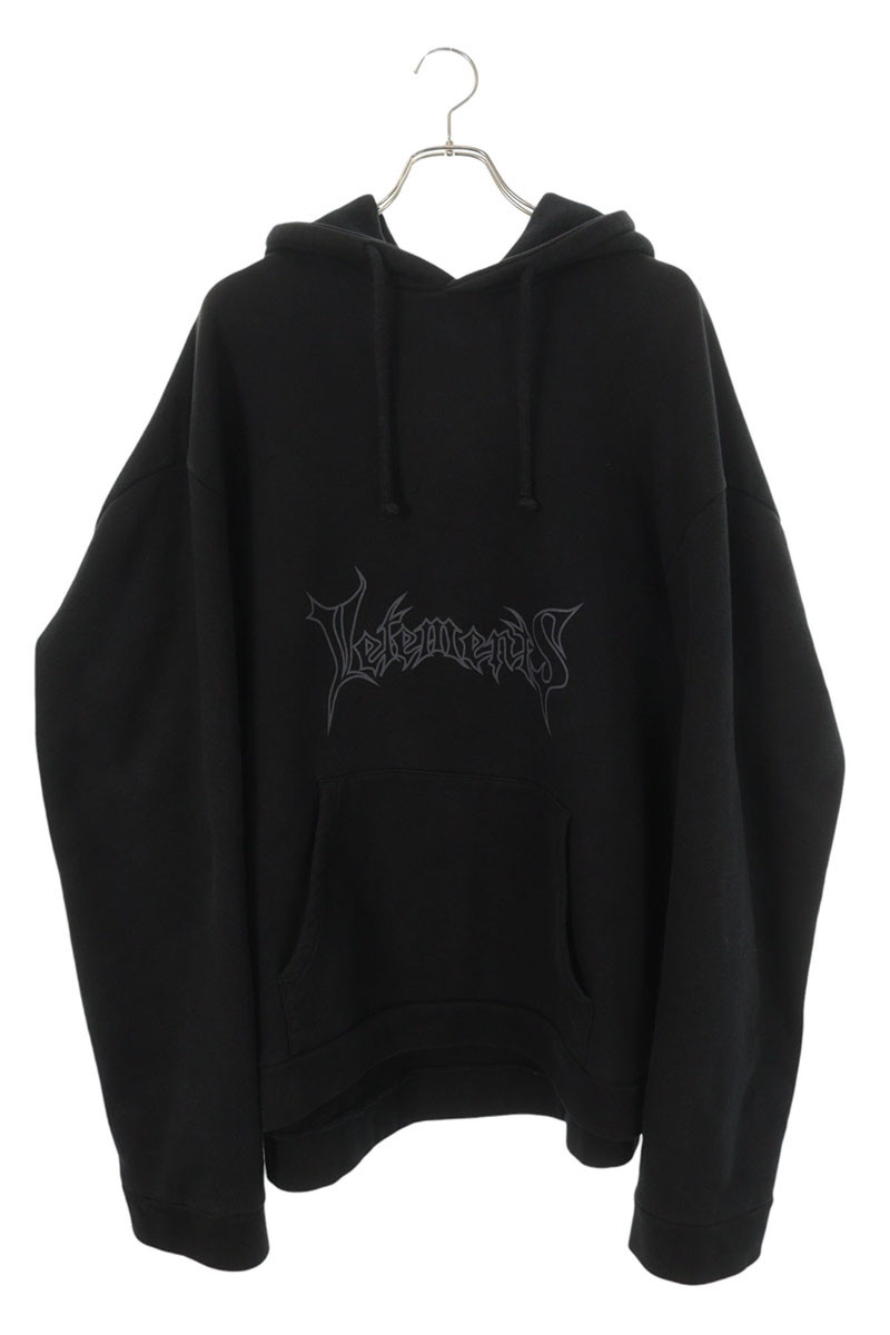 ヴェトモン VETEMENTS   15AW  Metal Logo Hoodie メタルロゴプルオーバーパーカー(黒いこと)【512152】【SS13】【メンズ】【中古】bb384#rinkan*B