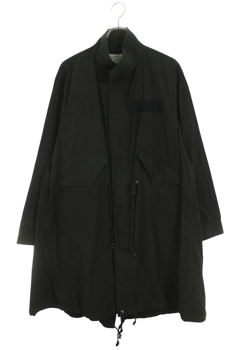 サカイ Sacai サイズ:1  SCM-010 ドローストリングモッズコート(ブラック)【101062】【BS99】【メンズ】【中古】bb429#rinkan*B