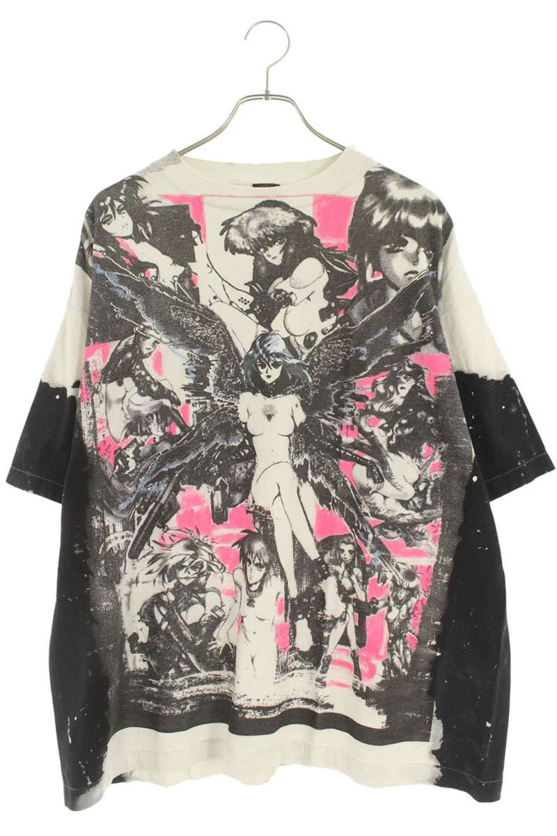 仙マイケル SAINT MICHAEL 大きさ:XL  SM-HR8-0000-C81 士郎正宗の分野展 攻殻画策隊と仕立て上げるの通った跡プルオーバー(白いこと×黒いこと)【915062】【OM10】【メンズ】【中古】bb51#rinkan*B