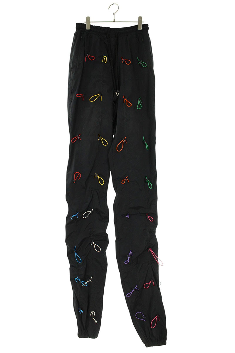 ナインティーナインパーセントイズ 99%IS 大きさ:1  GOBCHANG PANTS ゴブチャンナイロンロングパンツ(黒いこと×マルチ)【101062】【BS99】【メンズ】【中古】bb310#rinkan*B