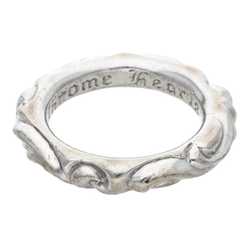 クロムハーツ Chrome Hearts 大きさ:14.5号  18KWG SCRL BAND スクロールダンス楽隊 ホワイトゴールドリング(白いことゴールド 12.62g)【912152】【GZ11】【小物】【中古】bb390#rinkan*B