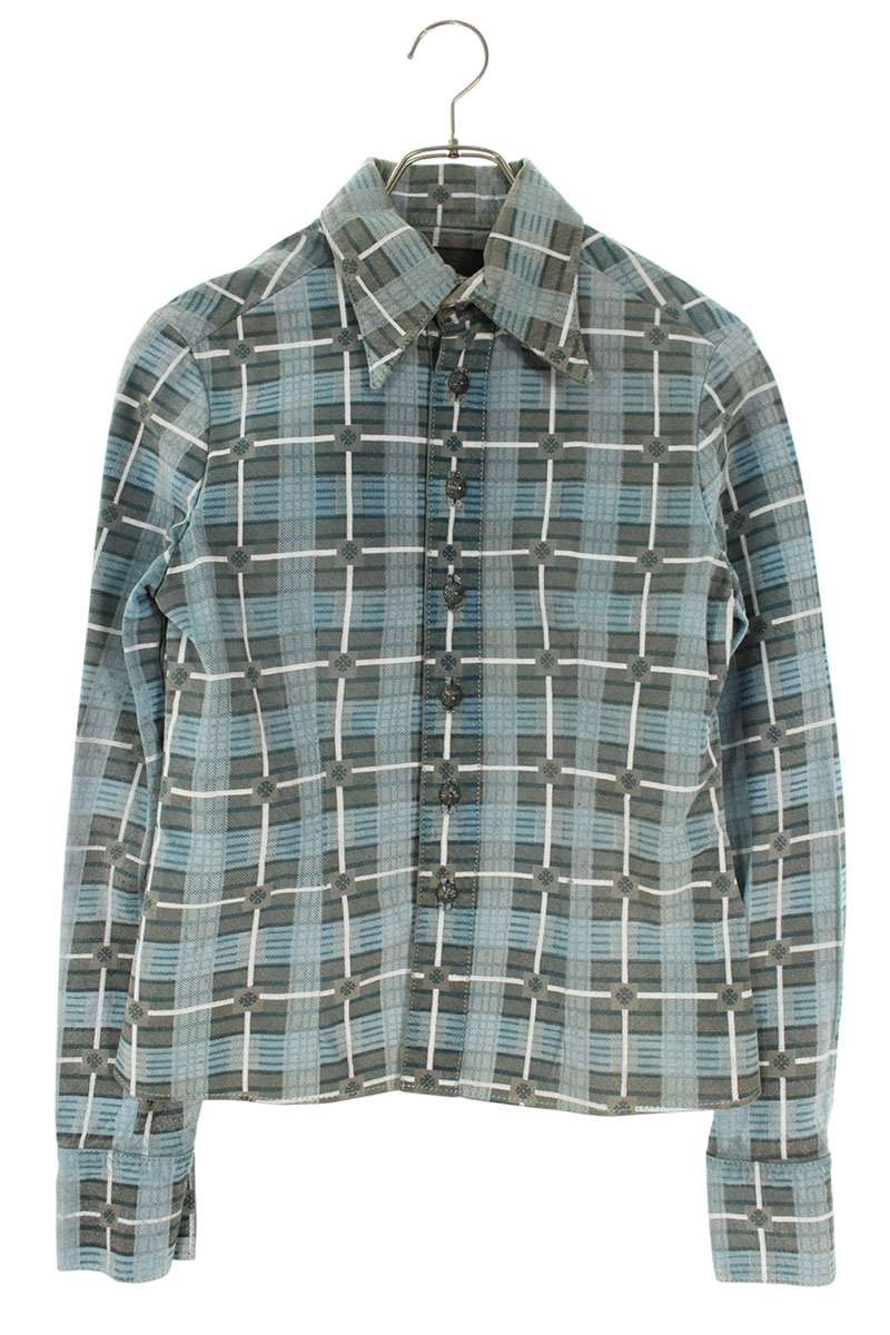 クロムハーツ Chrome Hearts  照合のしるし柄レザーレザージャケット(青み)【812152】【SJ02】【メンズ】【中古】bb415#rinkan*D