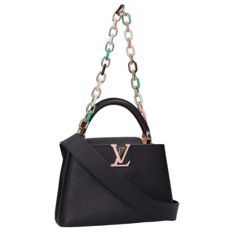 ルイヴィトン LOUISVUITTON　 M21641 カプシーヌBB トリヨンレザー フラップ チェーン 2WAYハンドバッグ(ブラック×ゴールド×マルチ)【912152】【OM10】【小物】【中古】bb453#rinkan*A
