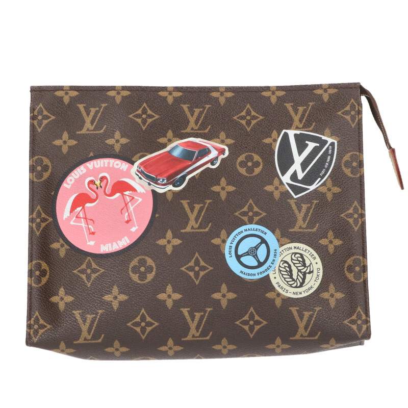 ルイヴィトン LOUISVUITTON　 M41438 ポッシュトワレ モノグラムワールドツアークラッチバッグ(ブラウン)【622152】【BS99】【小物】【中古】bb187#rinkan*B