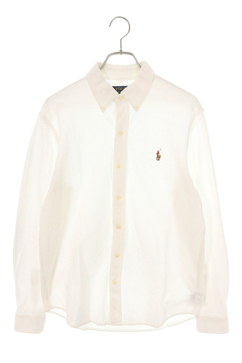ポロラルフローレン Polo Ralph Lauren　 サイズ:M ポニー刺繍長袖シャツ(ホワイト)【101062】【BS99】【メンズ】【中古】bb187#rinkan*B