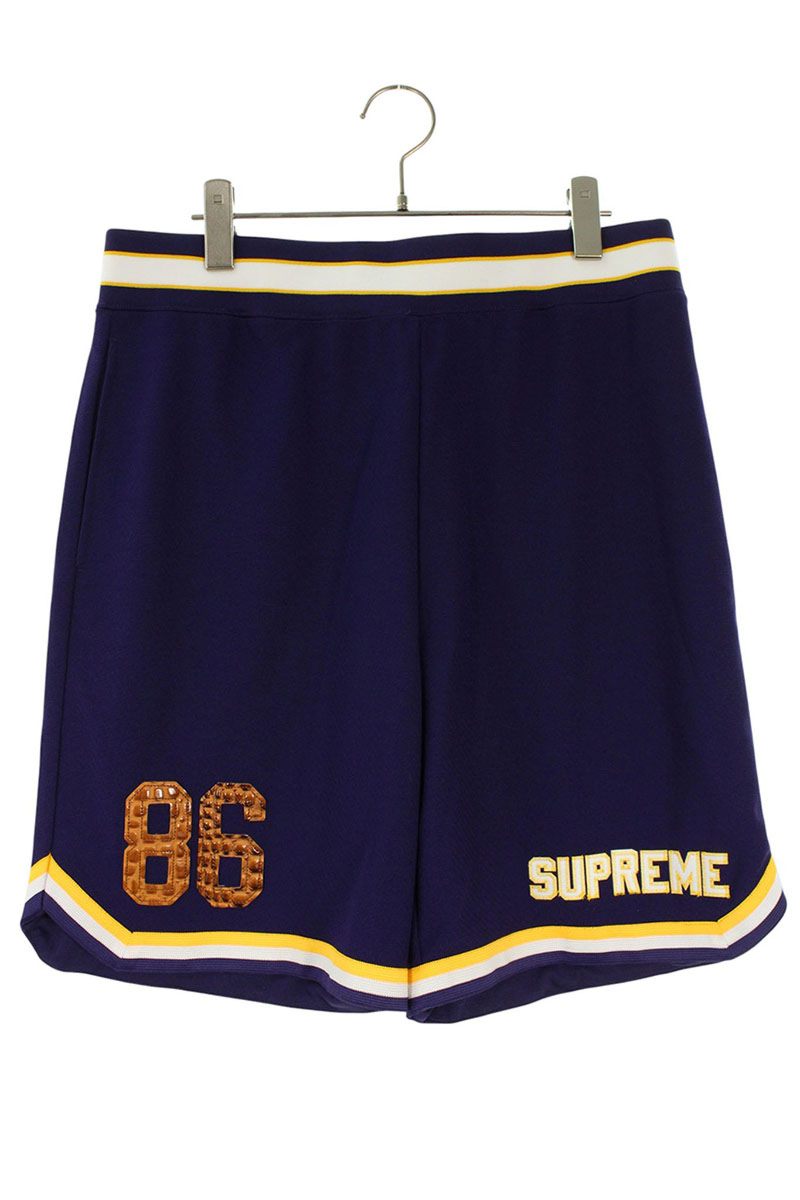 シュプリーム SUPREME　 サイズ:S 22SS Faux Croc Basketball Short フェイククロコバスケットボールハーフパンツ(パープル)【101062】【OM10】【メンズ】【中古】bb187#rinkan*B