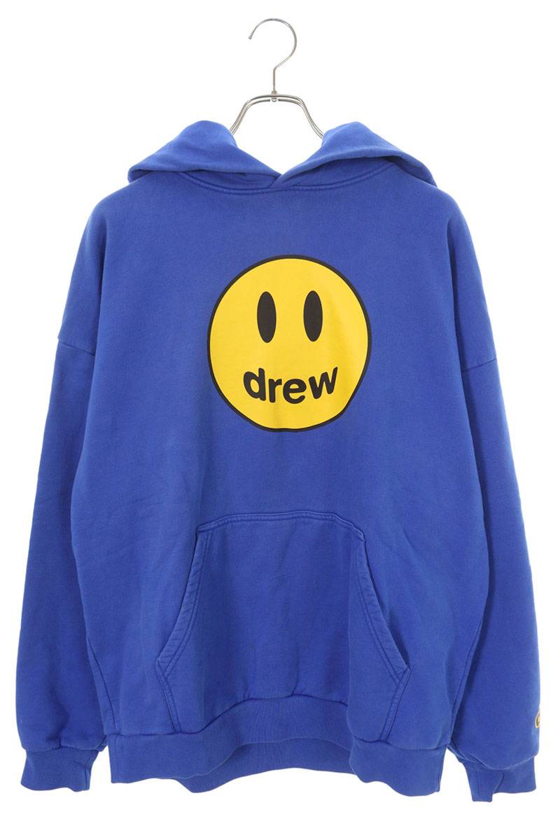 ドリューハウス drew house　 サイズ:M スマイルプリントパーカー(ブルー×イエロー)【101062】【BS99】【メンズ】【中古】bb380#rinkan*B