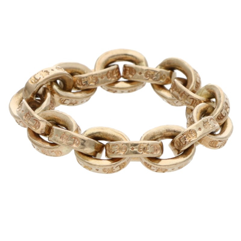 クロムハーツ Chrome Hearts 大きさ:10号  22K PAPER CHAIN RING 調査報告チェーン店 ゴールド輪っか(黄色ゴールド 7.56g)【122152】【NO05】【小物】【中古】bb212#rinkan*B