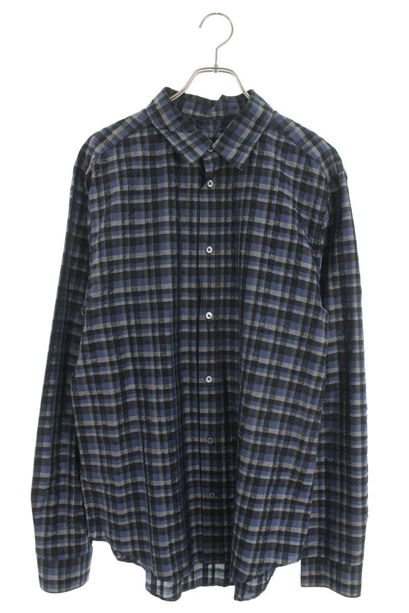 ルイヴィトン LOUISVUITTON 大いさ:XXL  RM132M H4SH10SNP モノグラム照合のしるし柄長袖プルオーバー(青色)【422152】【BS55】【メンズ】【中古】bb476#rinkan*B トップス-メンズファッション