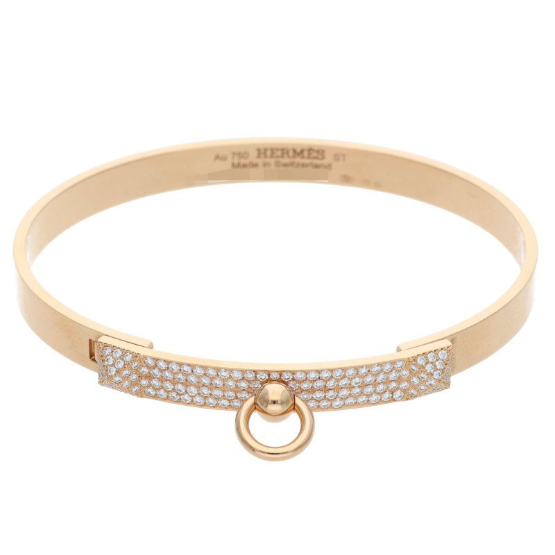 エルメス HERMES　サイズ:ST Collier de Chien コリエドシアン K18PGダイヤブレスレット(ピンクゴールド&times;クリア 23.83g)【122152】【SS13】【小物】【中古】bb132#rinkan*B ｜RINKAN 531,740円