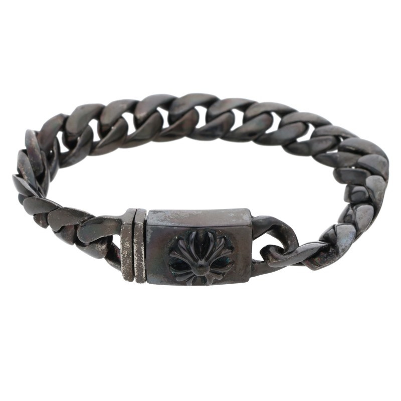 クロムハーツ Chrome Hearts　 サイズ:20LINK CH PLUS BOX ID ベイビークラシックリンク ブラックロジウム加工ブレスレット(ブラック 43.05g)【322152】【OK15】【小物】【中古】bb440#rinkan*B