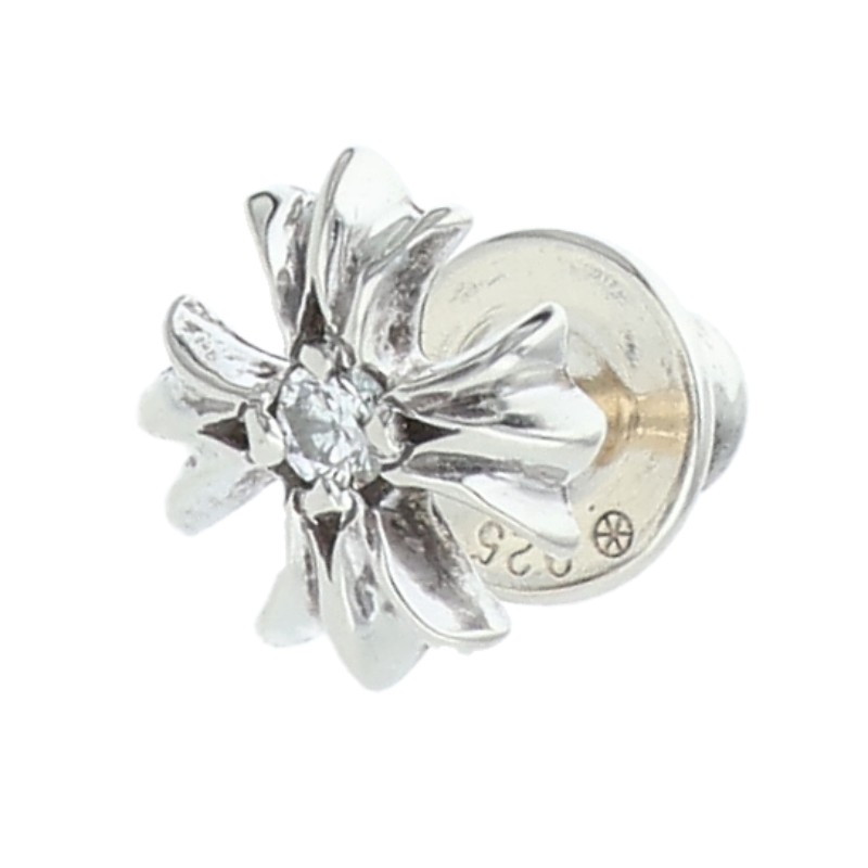 クロムハーツ Chrome Hearts   No2 CH PLS DIA CHプラススタッド 1金剛石 しろがね色ピアス(しろがね色×せつ然たる 0.7g)【622152】【os06】【小物】【中古】bb30#rinkan*B