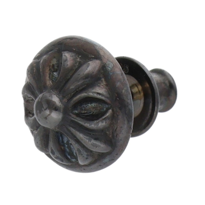 クロムハーツ Chrome Hearts   STUD CRSBLL クロスボールスタッド 黒いことロジウム産業ピアス(黒いこと 1.54g)【322152】【聞き届ける15】【小物】【中古】bb440#rinkan*B