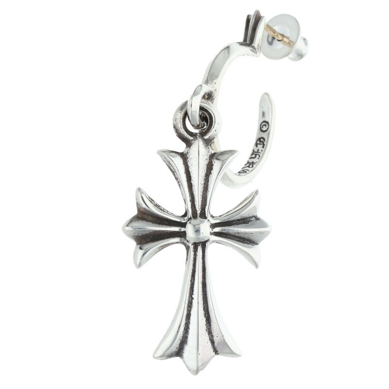 クロムハーツ Chrome Hearts   TINY CH CROSS タイニーCHはりつけ台フープ しろがね色ピアス(しろがね色 5.31g)【322152】【SS07】【小物】【中古】bb76#rinkan*B
